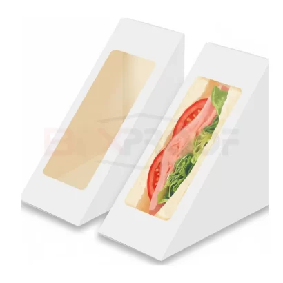 Kraft Sandwich Box with Window (White)